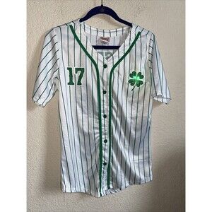 Spencer St Patrick green Baseball Jersey Shirt Clover Lights Up L drinking women